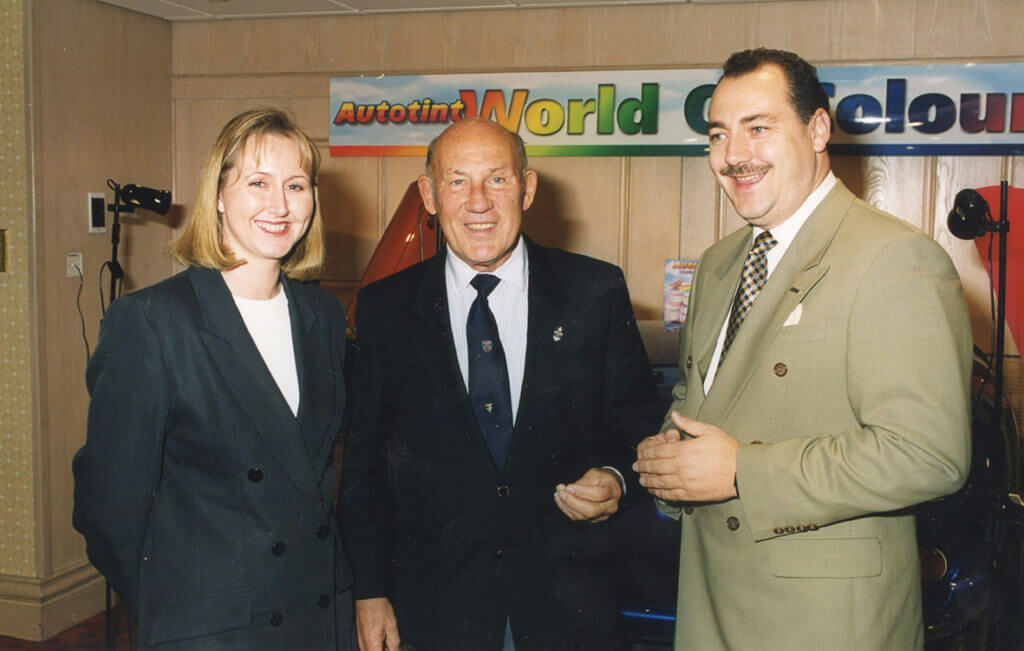 Chairman Peter Schofield with Sir Stirling Moss