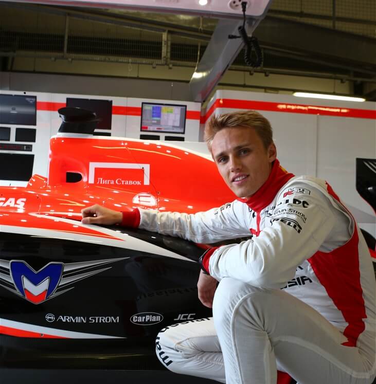 Max Chilton with his Marussia Car